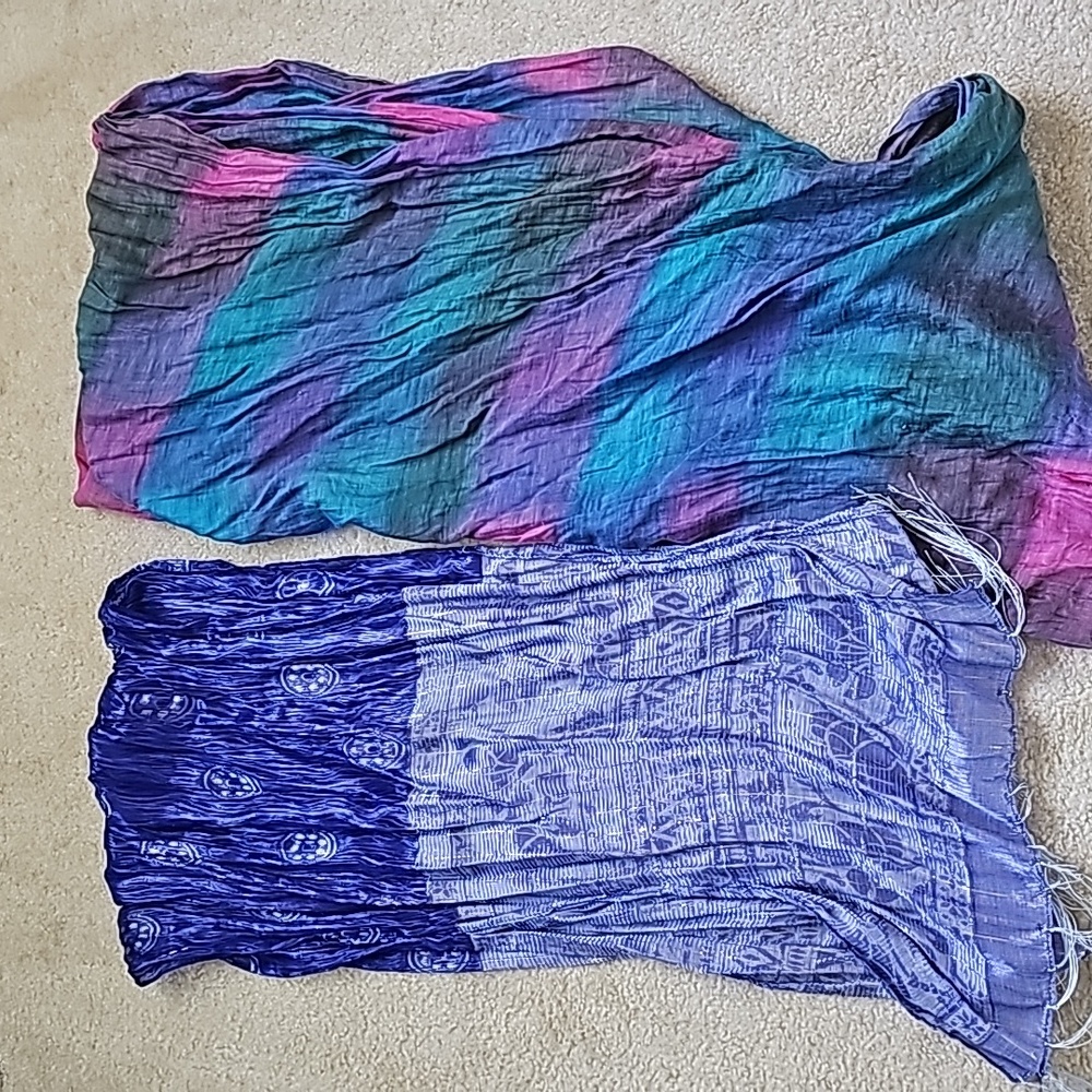Colorful scarves set of 2